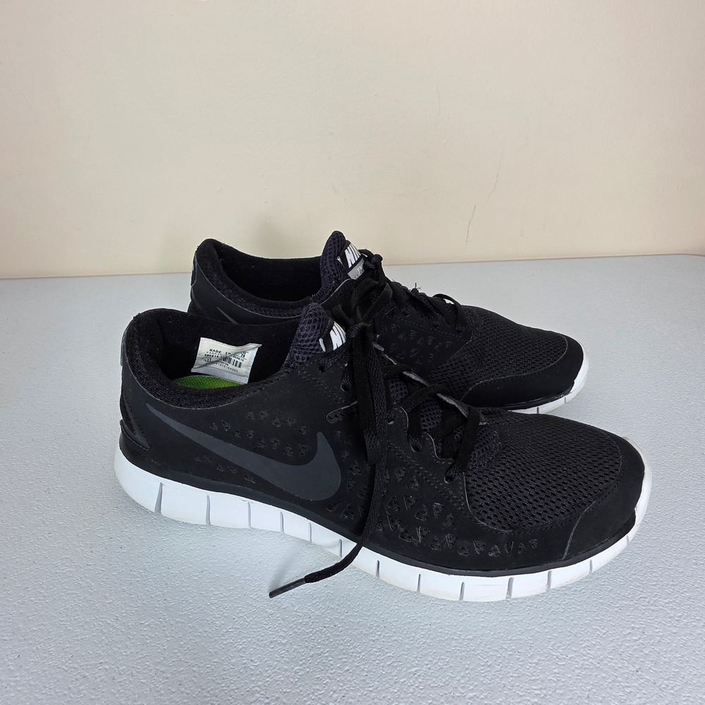 Nike Free Run Running Shoes Womens 11 Black White 395914-002 Minimalist